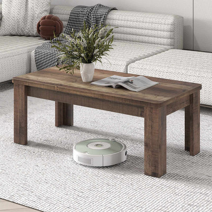 Farmhouse Coffee Table, 120 cm, Brown Wood-Like Surface