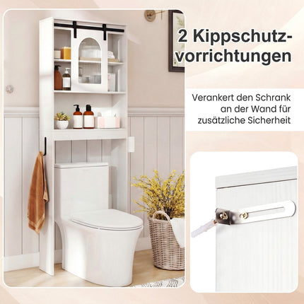 Farmhouse Over-The-Toilet Storage Cabinet, White, 170 cm