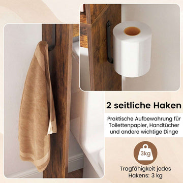Farmhouse Over Toilet Storage Cabinet, Rustic Brown, 170 cm