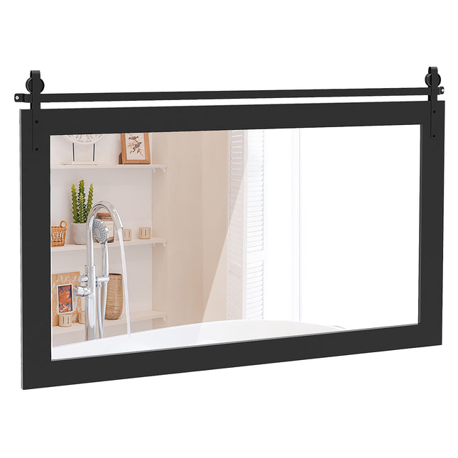 Farmhouse Wall Mirror, Fir Wood Frame, 101 x 66 cm