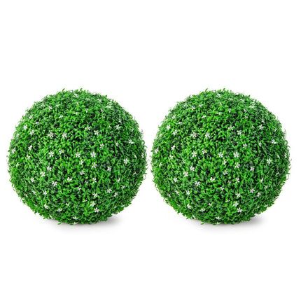 Faux Boxwood Topiary Balls, 2-Pack 19.5 Inch UV Resistant