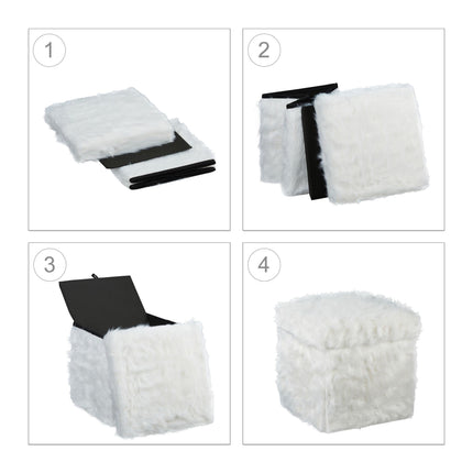 Faux Fur Cube Seat