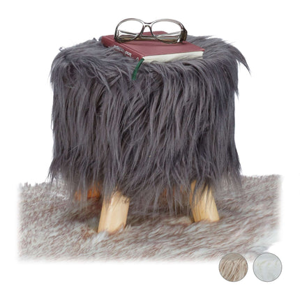 Faux Fur Footstool