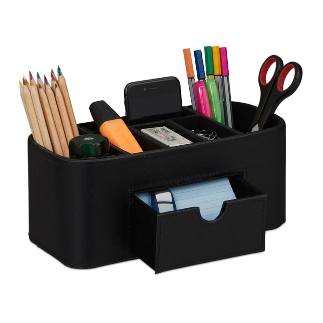 Faux Leather Desk Organiser