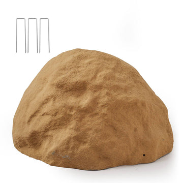 Faux Rock Cover for Well Pump, Medium HDPE, Sandy Brown