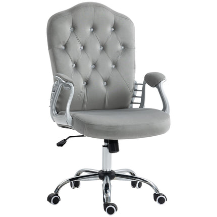 Ergonomic office chair in synthetic leather, adjustable, light grey