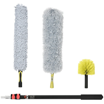 4-in-1 extendable microfiber feather cloth set, 73-180 cm