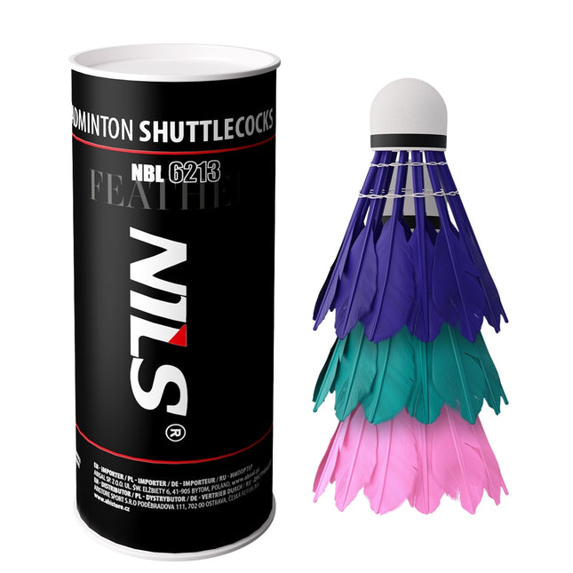 Feather Shuttlecocks, Multicolor, 3 Pack