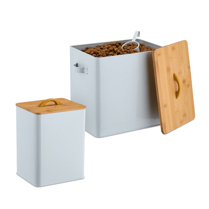 Feeding box with bamboo lid, set of 2