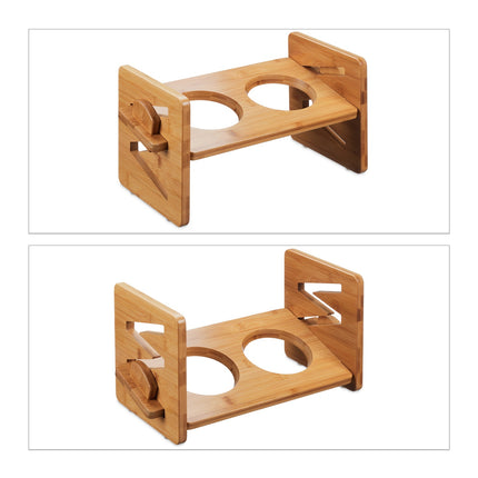 Feeding station for dogs adjustable in height