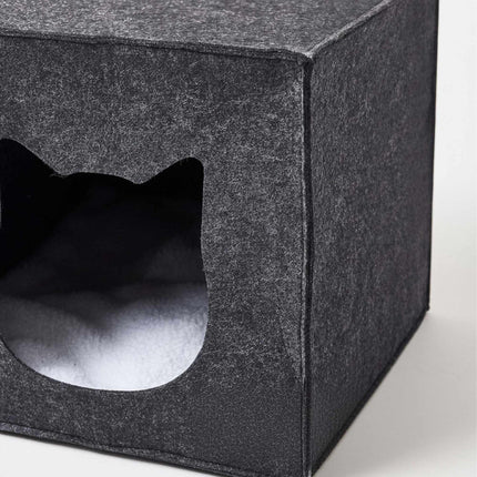 Felt Cat Cave Cube – Foldable, Includes Cushion
