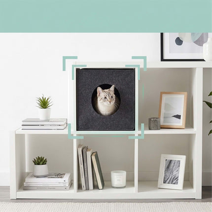 Felt Cat Cave Cube, Foldable Shelf Insert With Cushion