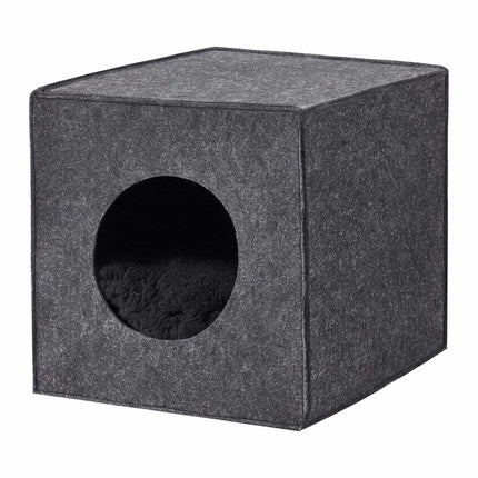 Felt Cat Cave Cube, Foldable Shelf Insert With Cushion