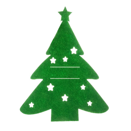 Felt Christmas Tree Cutlery Holders, Set of 12