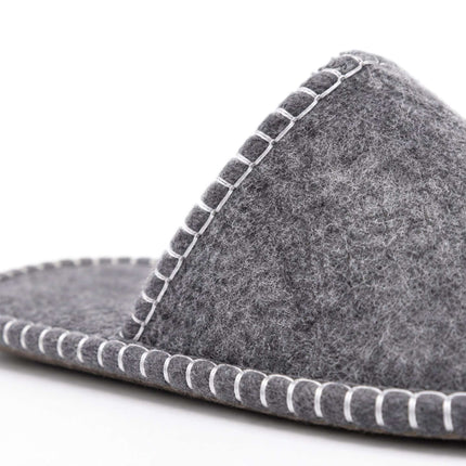 Felt Guest Slippers Set, 6 Pairs, Gray, Non-Slip, Unisex