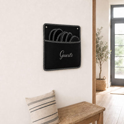 Felt Guest Slippers Set, 6 Pairs with Storage Bag
