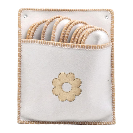 Felt Guest Slippers Set, 6 Pairs with Storage Bag