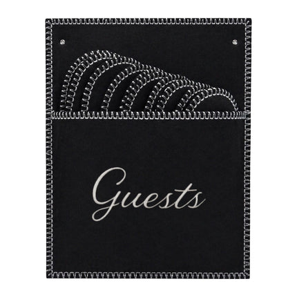 Felt Guest Slippers Set, 6 Pairs with Storage Bag