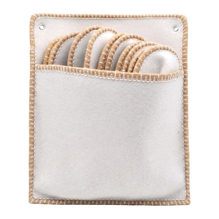 Felt Guest Slippers Set, 6 Pairs with Storage Bag