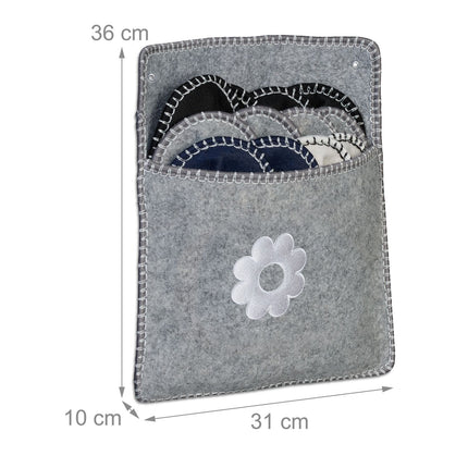 Felt Guest Slippers Set – 6 Pairs with Storage Bag