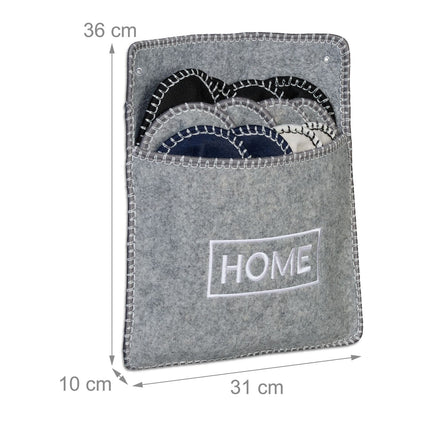 Felt Guest Slippers Set with Bag – 6 Pairs, Non-Slip Soles
