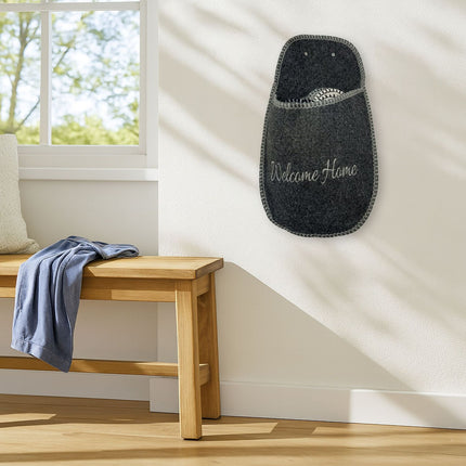 Felt House Slippers, Non-Slip, 6 Pairs with Storage Bag