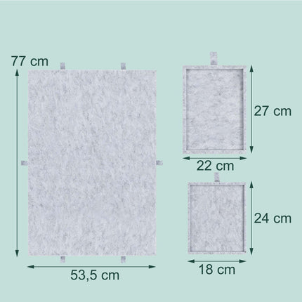 Felt Puzzle Board with 6 Drawers, Light Grey