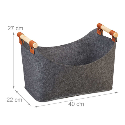 Felt bag with wooden handles