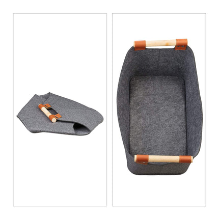Felt bag with wooden handles