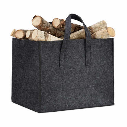 Felt basket with carrying handle