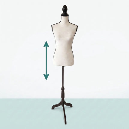 Female Dress Form, Adjustable Velvet Mannequin - White