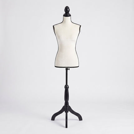 Female Dress Form, Adjustable Velvet Mannequin - White