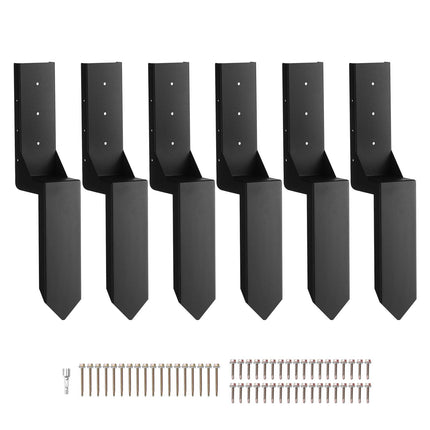 Fence Post Anchor Repair Kit, 6-Pack 3.5 x 3.5 In Steel Spike