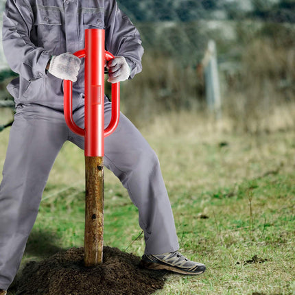 Fence Post Driver With Handles, 4-In ID, 22 lb Steel