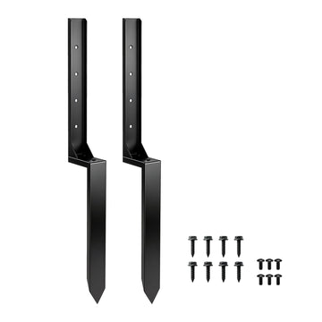 Fence Post Repair Kit, 2-Pack with Drill and Screws, Black