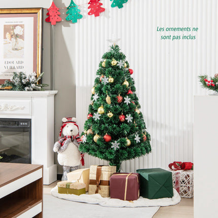 Fiber Optic Christmas Tree 120cm, LED Lights, Snowflakes