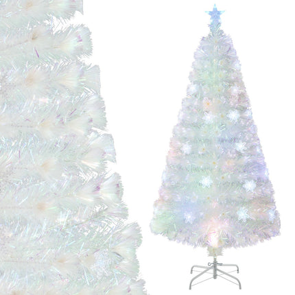 Fiber Optic Christmas Tree 120 cm, LED Lights, Star Top