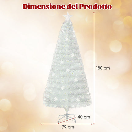 Fiber Optic Christmas Tree 180cm, LED Snowflakes, Star