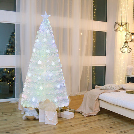 Fiber Optic Christmas Tree 180cm, LED Snowflakes, Star