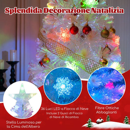 Fiber Optic Christmas Tree 180cm, LED Snowflakes, Star