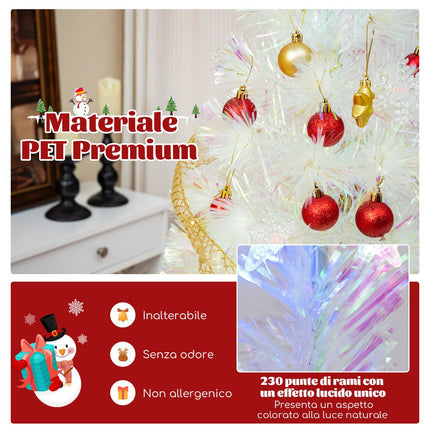 Fiber Optic Christmas Tree 180cm, LED Snowflakes, Star