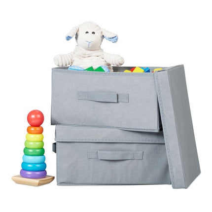 Fiber cloth storage box set of 2