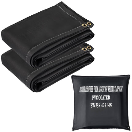 Fiberglass Welding Blankets, 2-Pack, 6 x 10 ft, Grommets