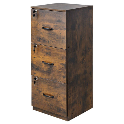 File Cabinet, 3-Drawer Locking, Adjustable Rails A4 Legal