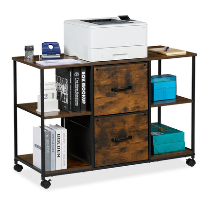 File Cabinet with 2 Drawers & Shelves, Mobile