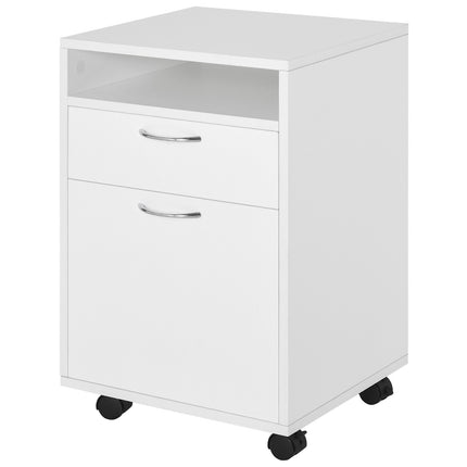 White filing cabinet with drawers & wheels - 40 x 35 x 60 cm