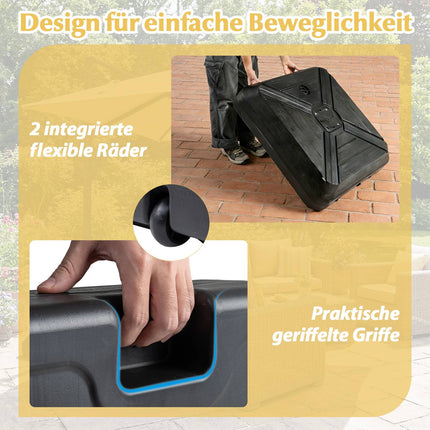 Fillable Heavy-Duty Umbrella Base with Wheels, 81cm Square