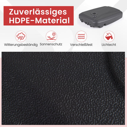 Fillable Patio Umbrella Base with Wheels, HDPE, 102kg Capacity