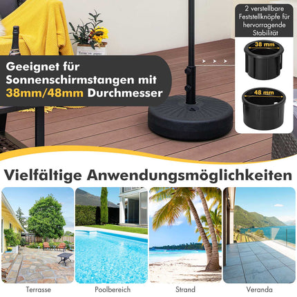 Fillable Umbrella Base, 19.5L Water or 23kg Sand Capacity