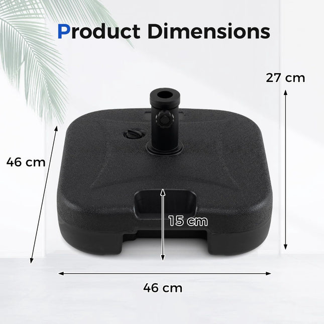 Fillable Umbrella Base 22L/25kg for 33-48mm Poles
